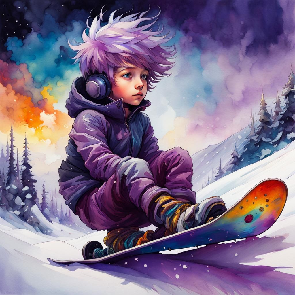 Snowboarding, Metallic_Vexing_Violet_colour palette