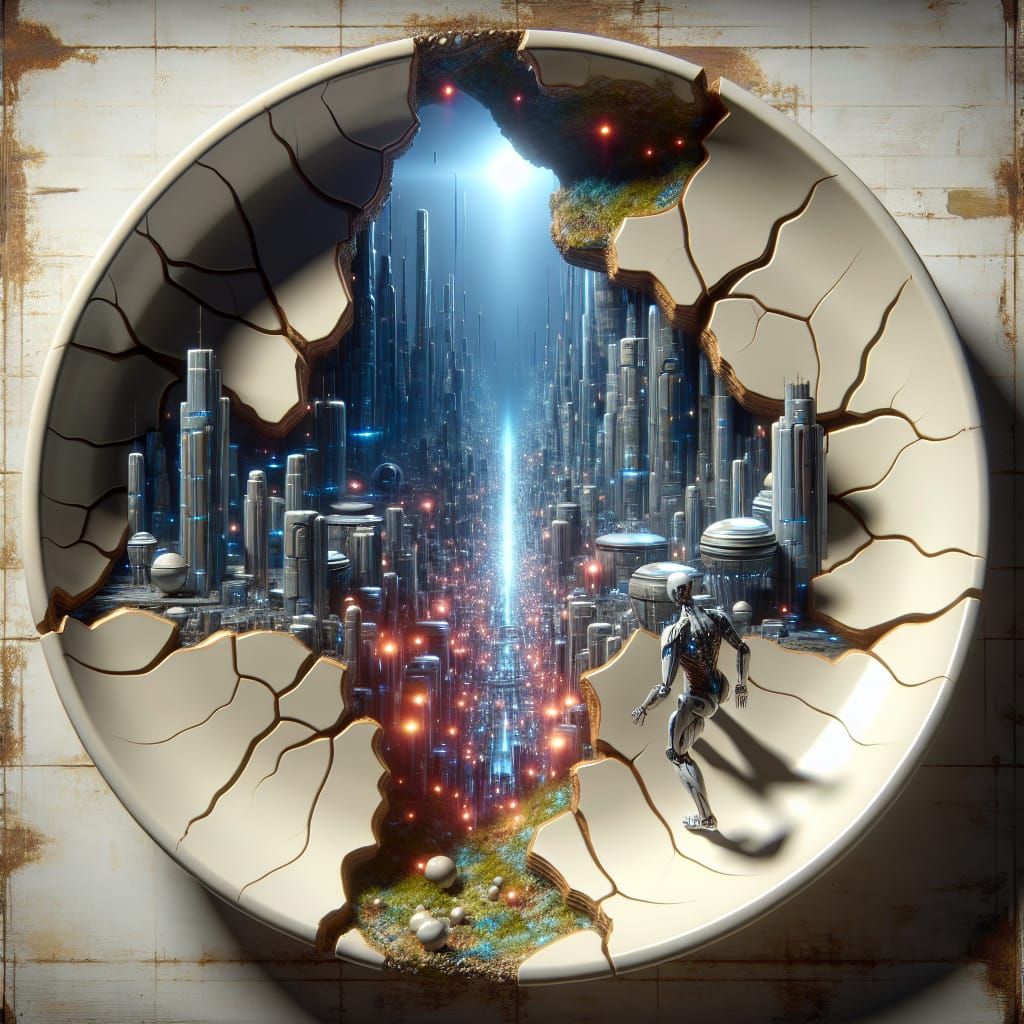 Hidden city in the cracks  by @Karen