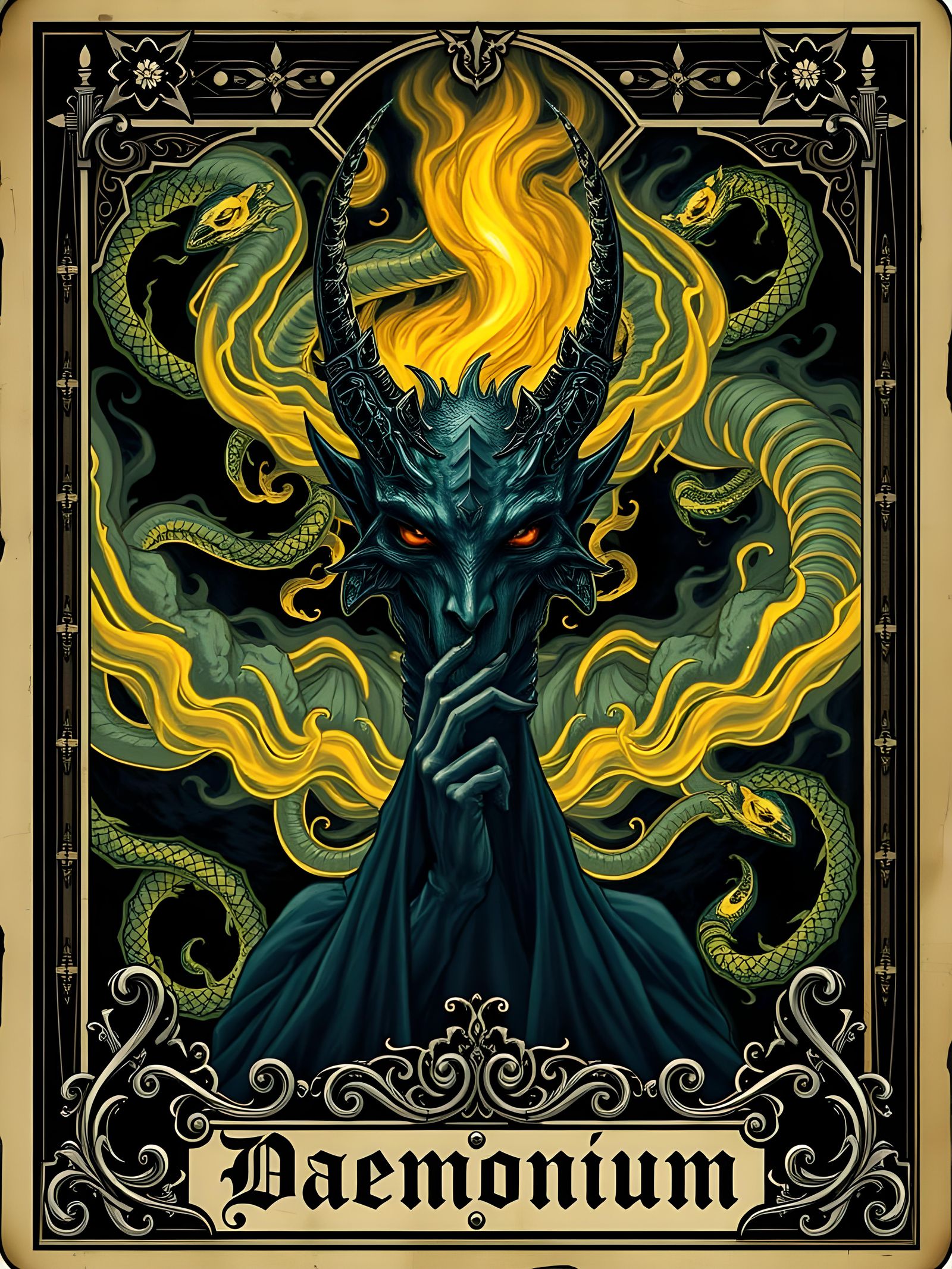 Daemonium (Demon in Latin) Fantasy Tarot Card