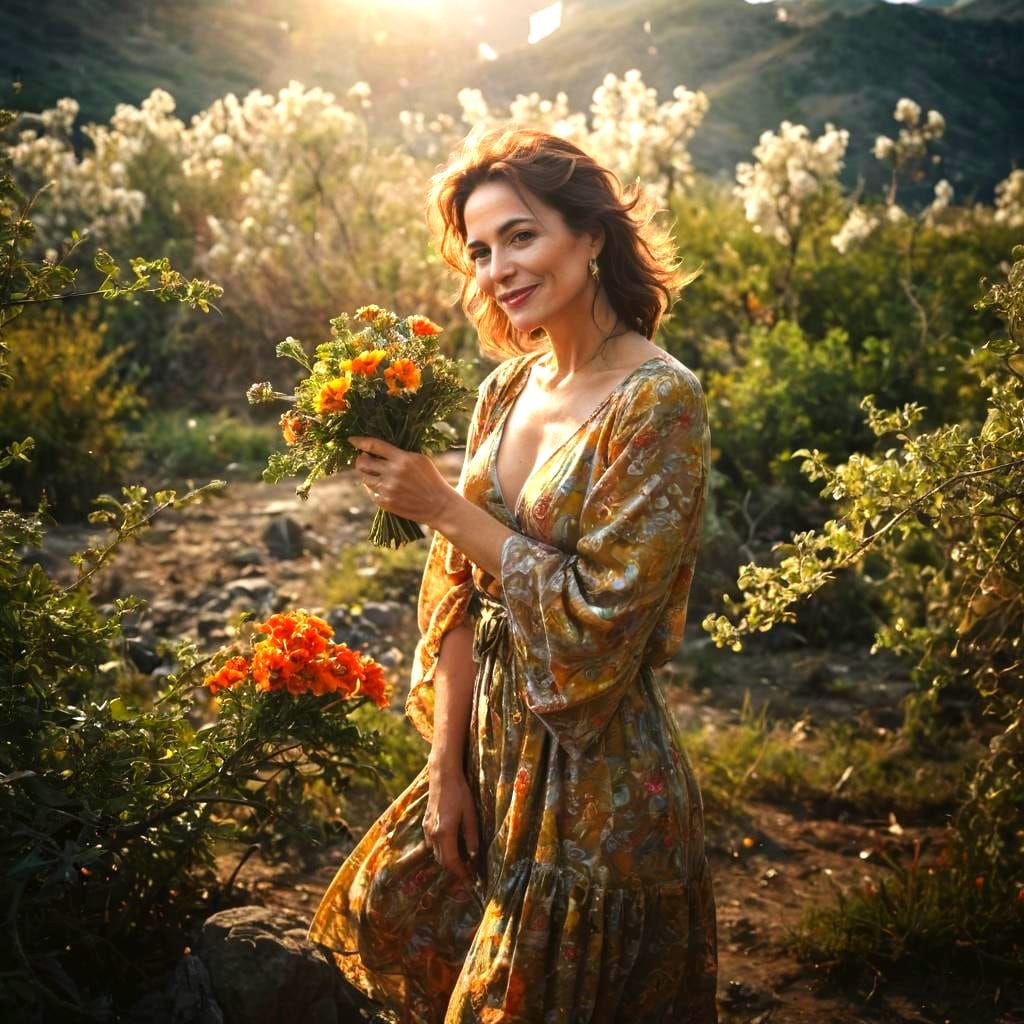 Surreal Landscape with Alluring Lady in Mystical Style