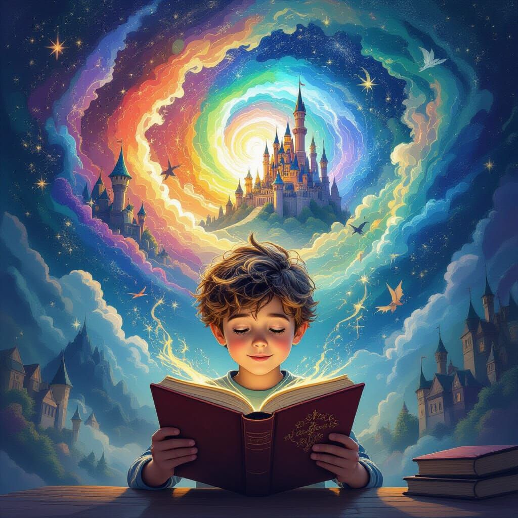 Boy Lost in Magical Book World