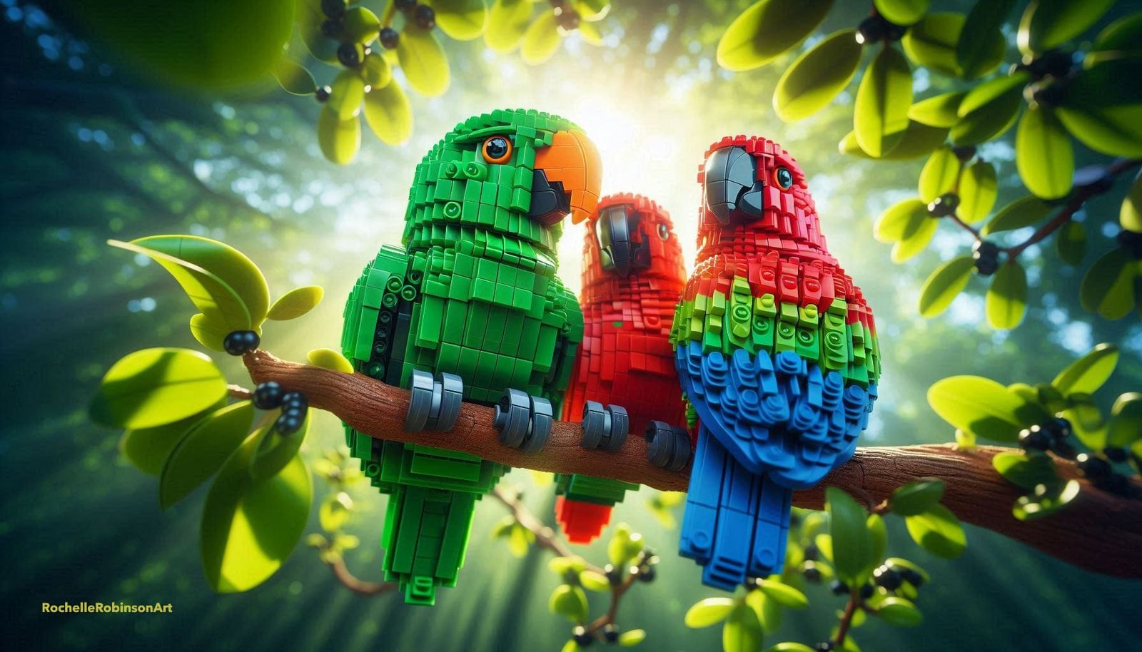 Parrots - Lego Art