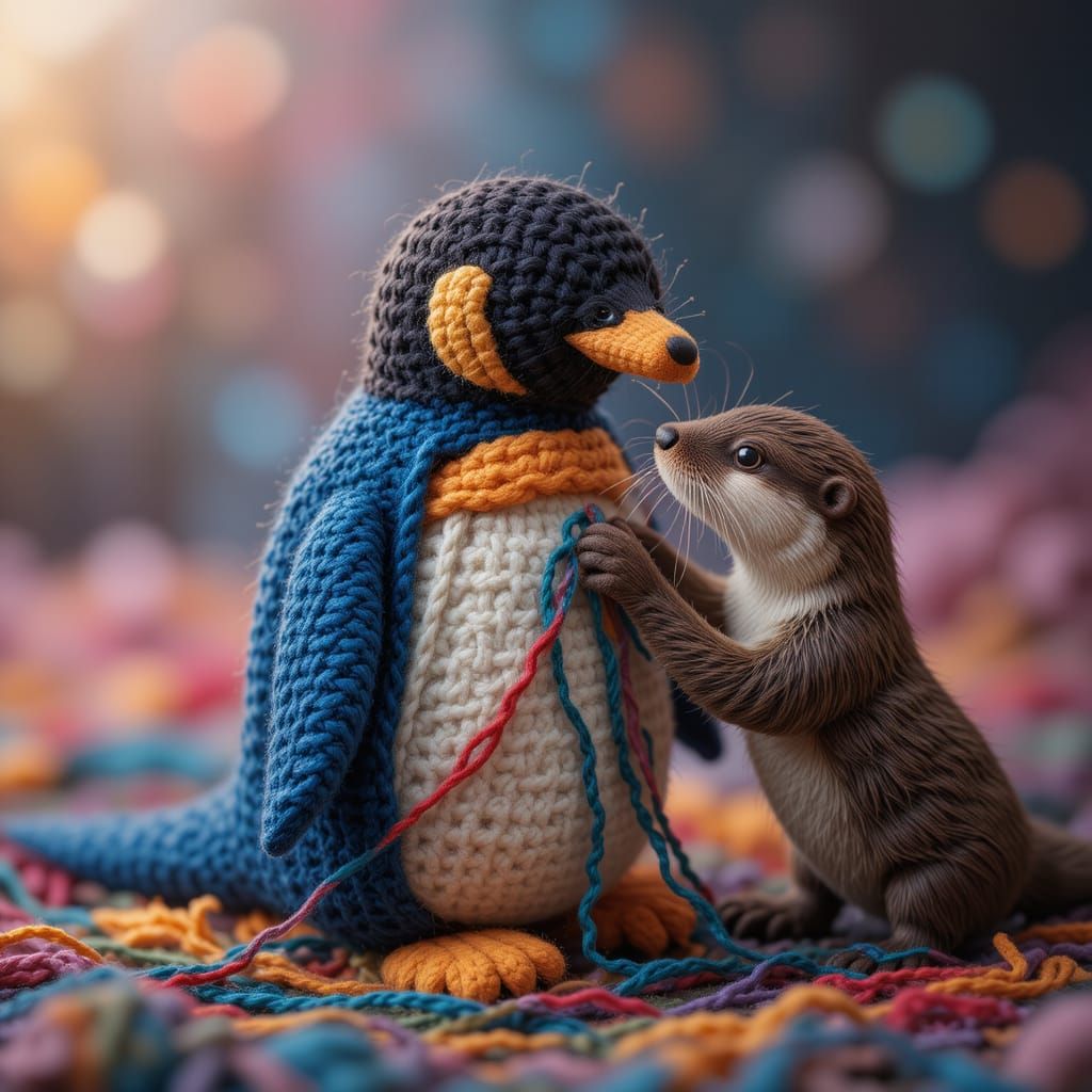 Coming Undone!  Penguin and Otter!!