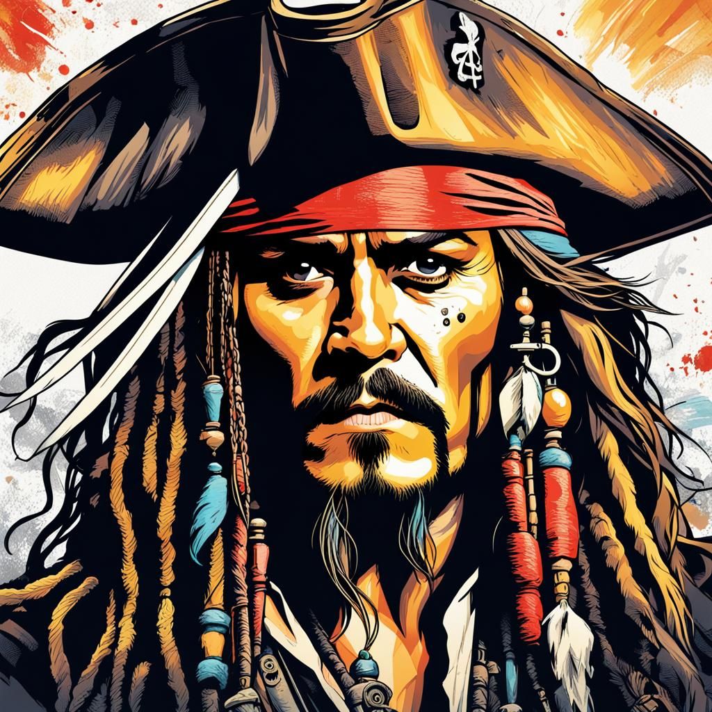 Comic book Jack Sparrow - AI Generated Artwork - NightCafe Creator