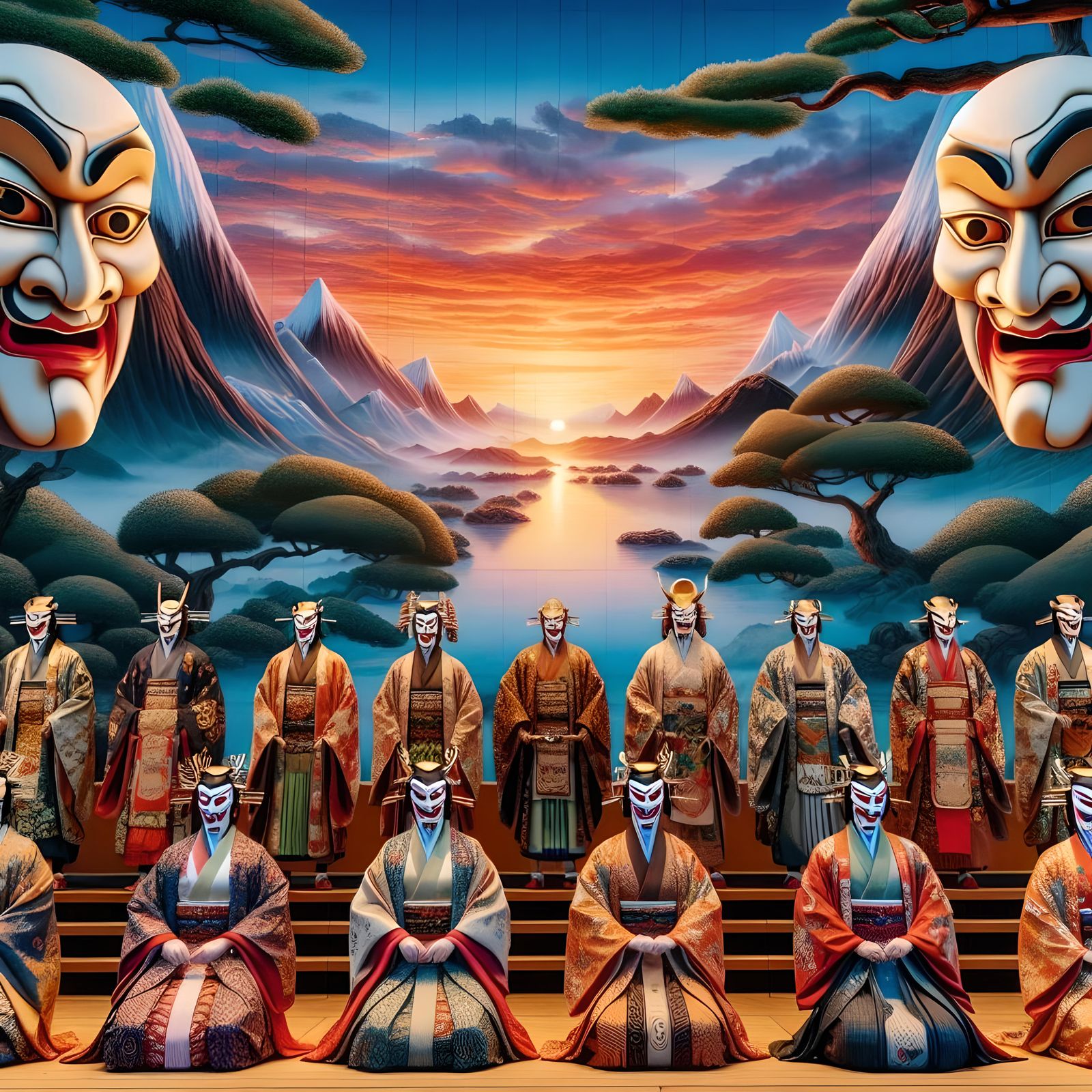 A performance of Kibuki Masks.....