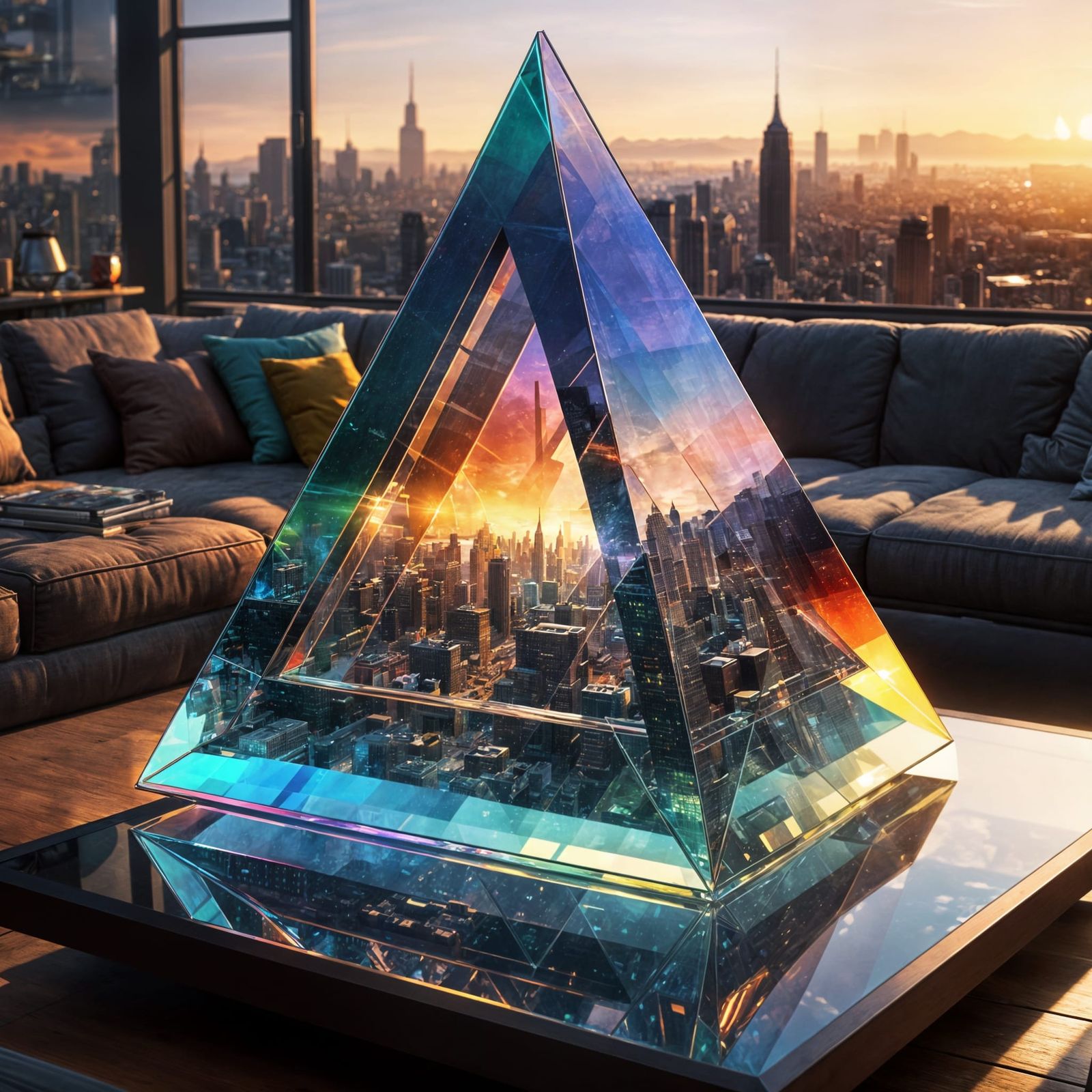 Through the Silent Prism: A Thousand Cities at Sunset Trapped in Light and Glass  by @Heralyn