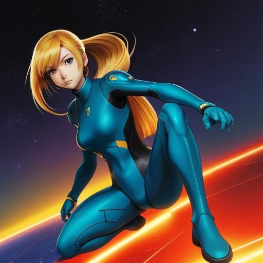 Samus, wearing Zero Suit