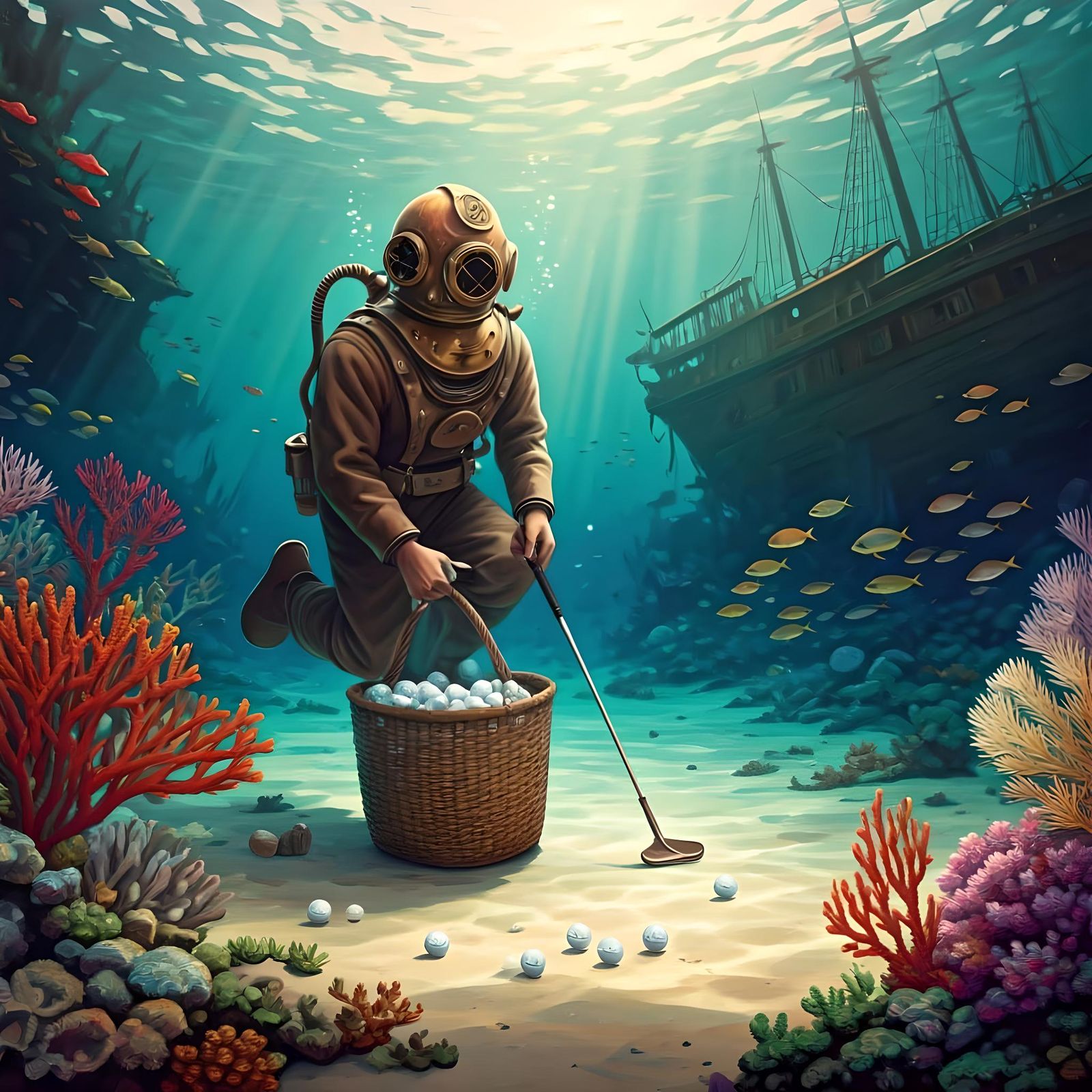 Golf Ball Diver  by @Beep