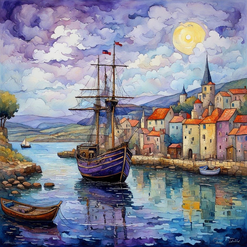 Ship ( lavender series)  by @Neleth 