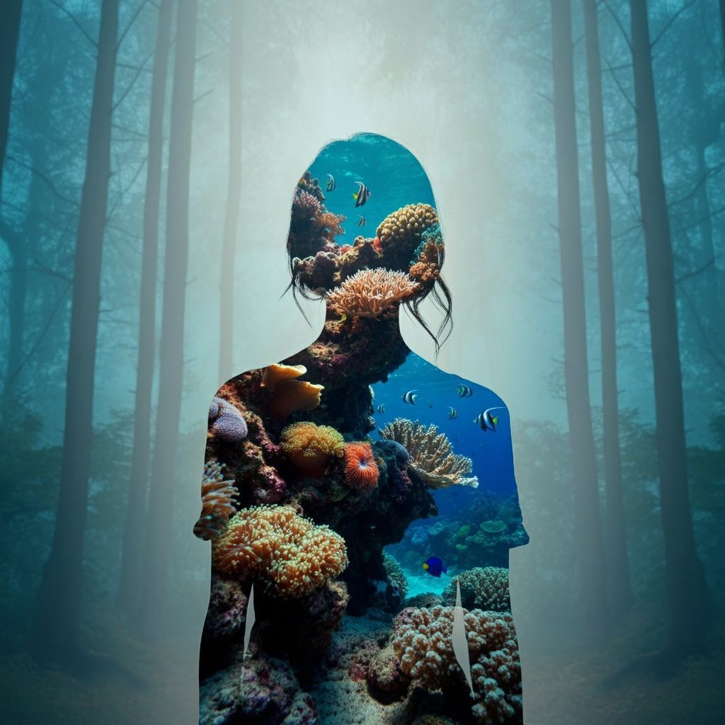 Surreal Forest Woman Reveals Coral Reef