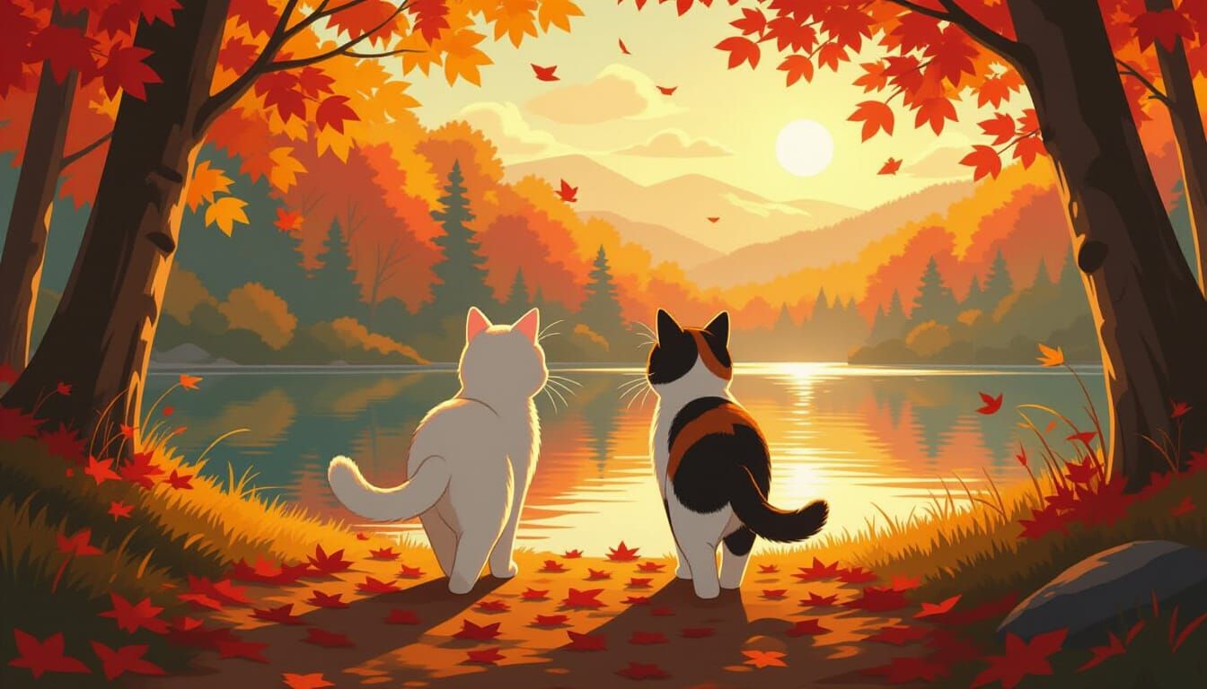 Cats in autumn  by @Vault 777