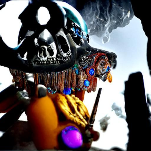 Native American Chief skull peace pipe horror dystopian war