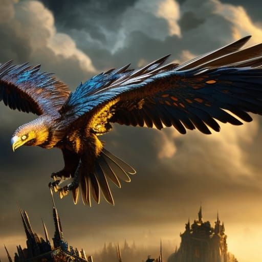 Crystalline Eagle: Dark Fantasy Concept Art