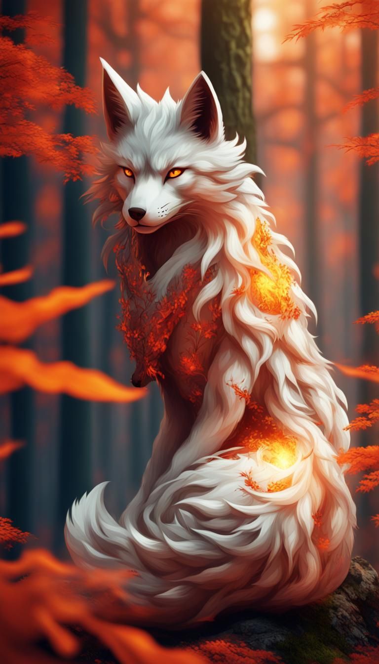 Blazing Kitsune - AI Generated Artwork - NightCafe Creator