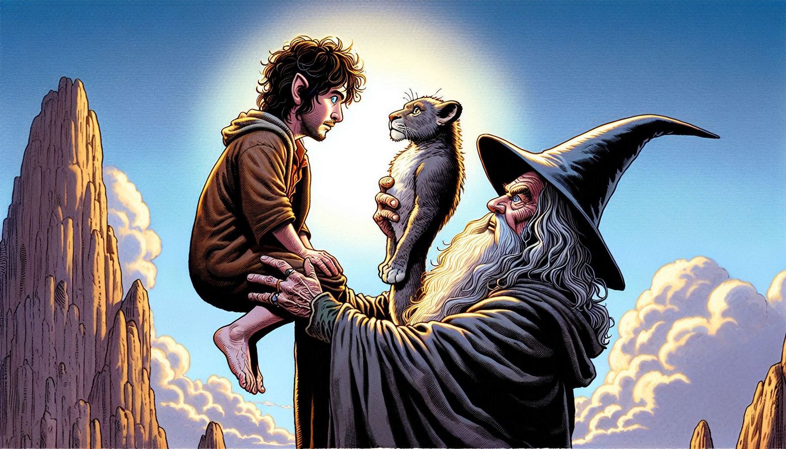 Attempts to change Rafiki and Simba To Gandalf and Frodo