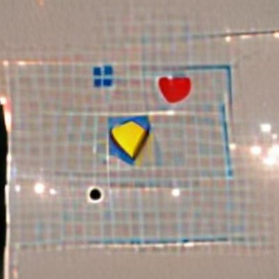 A blue square, a red circle, a blue heart, a yellow hexagon ...