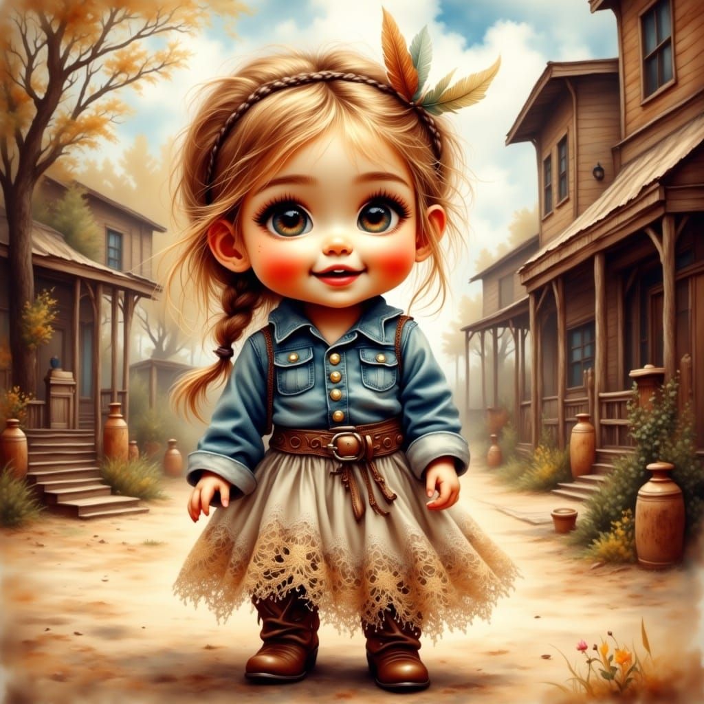 <lora:Antique Watercolor 2:1.0> airbrush oil painting alcohol ink of a photorealistic chibi toddler giggling ...  by @Nednut4362