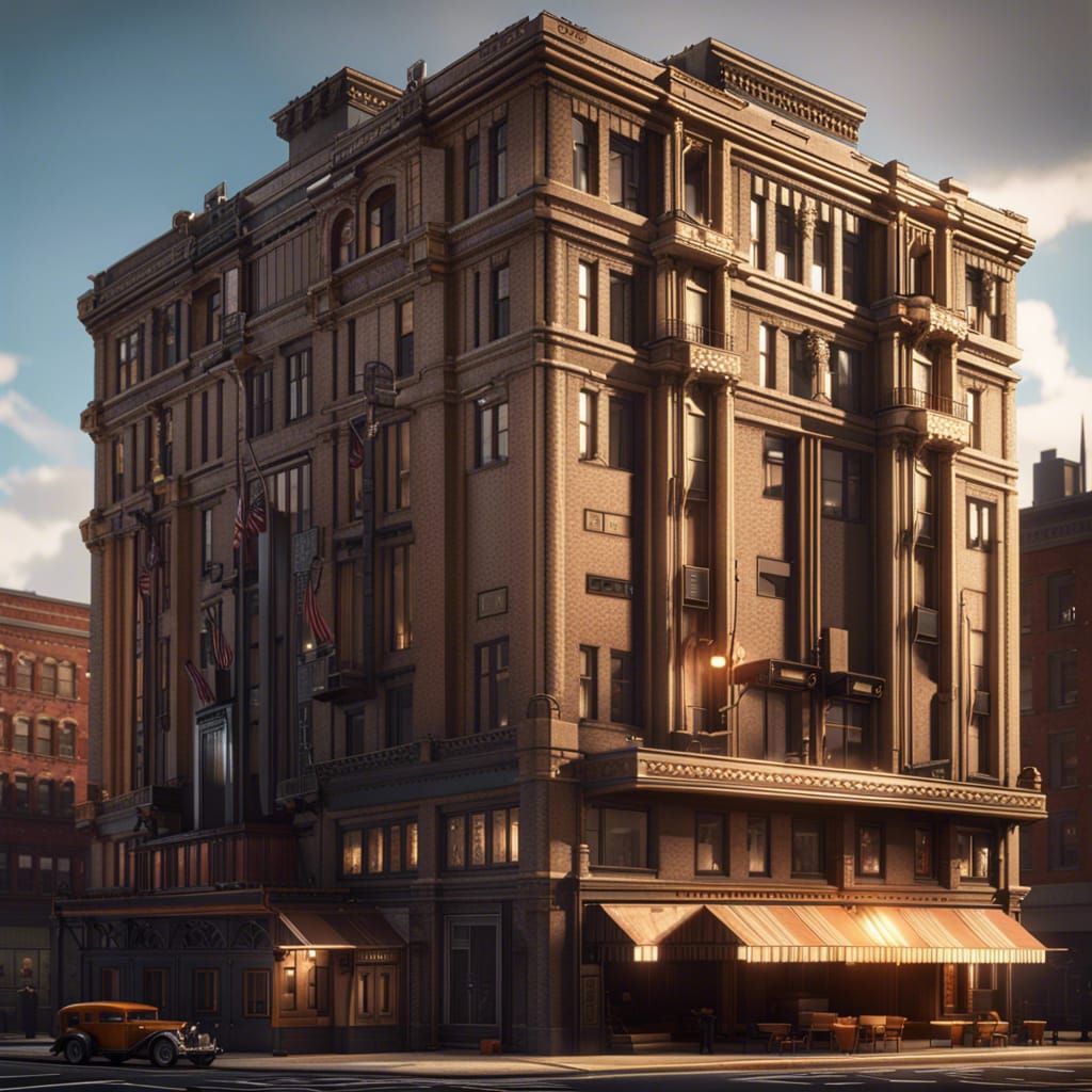 New York Buildings 1920s Art Deco 3D Game Cinematic Feel, Ep...