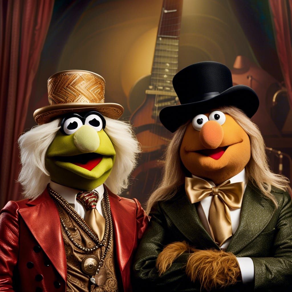 photo of muppets Statler and Waldorf dressed up as whitesnake band ...