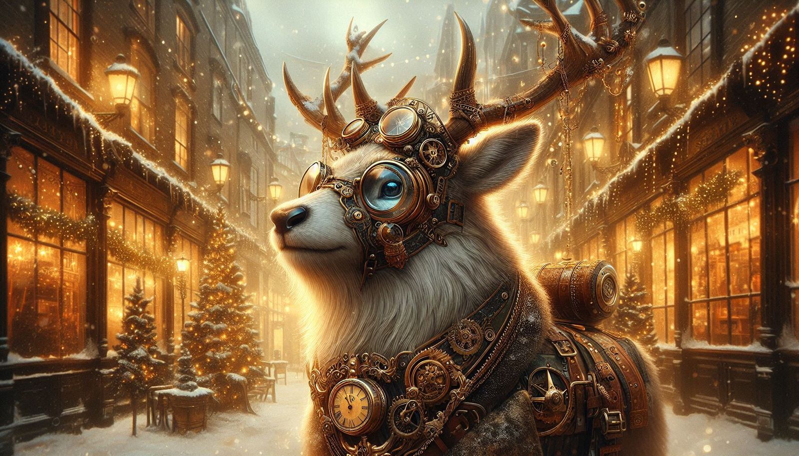 a no theme Christmas edition steampunk style deer....