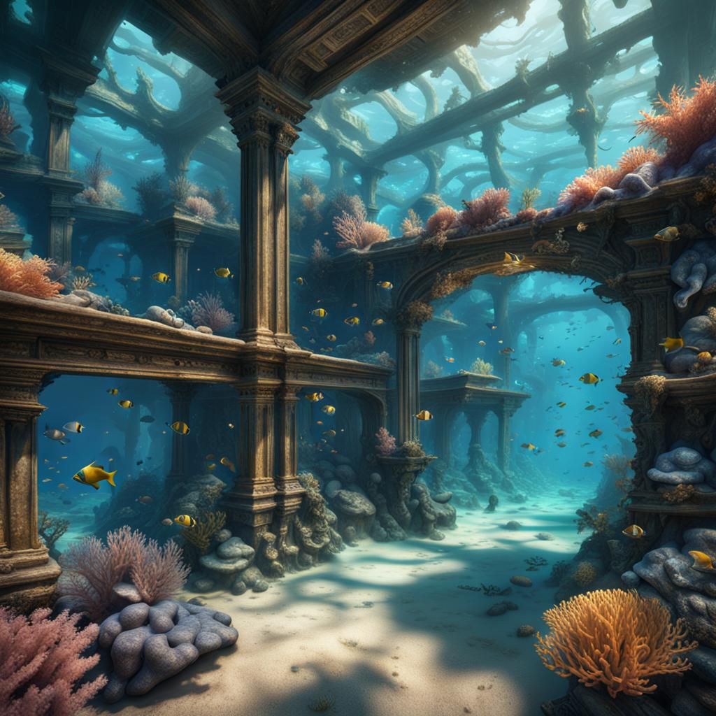 Underwater libary - AI Generated Artwork - NightCafe Creator