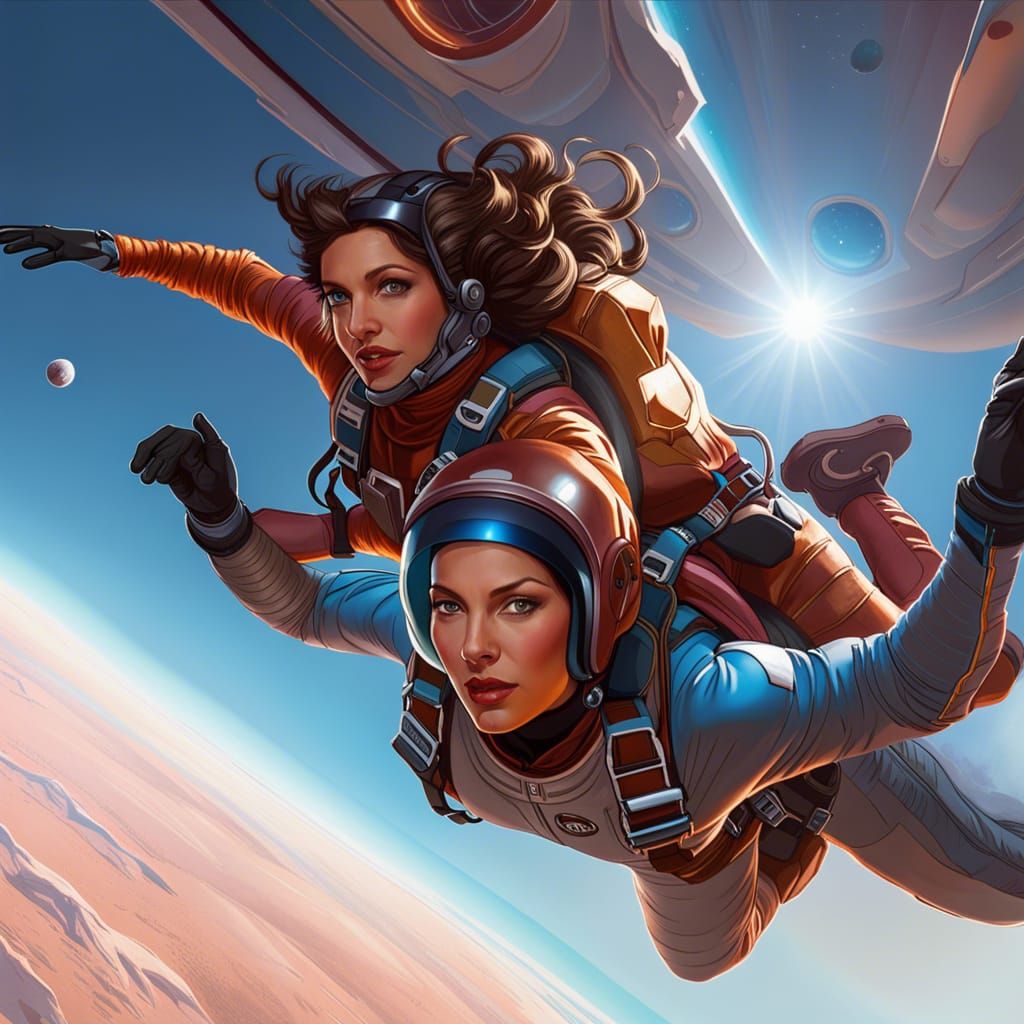 Skydiving over Mars  by @Alex Sumner
