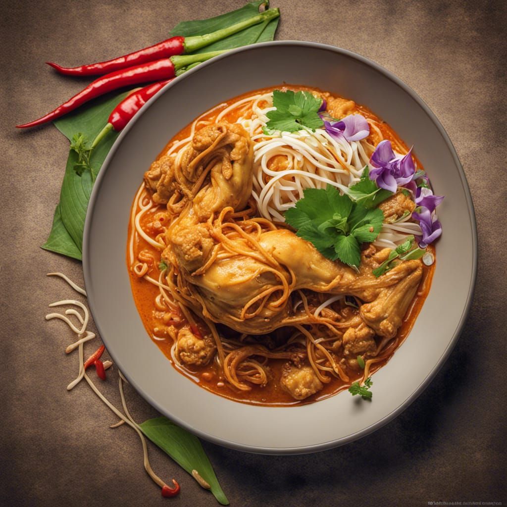 kao soi, Stewed Chicken Drumstick in Khao Soi Chili Paste, roughly