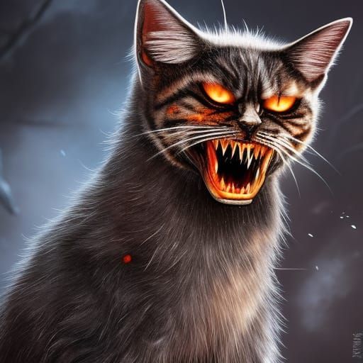 Angry cat - AI Generated Artwork - NightCafe Creator