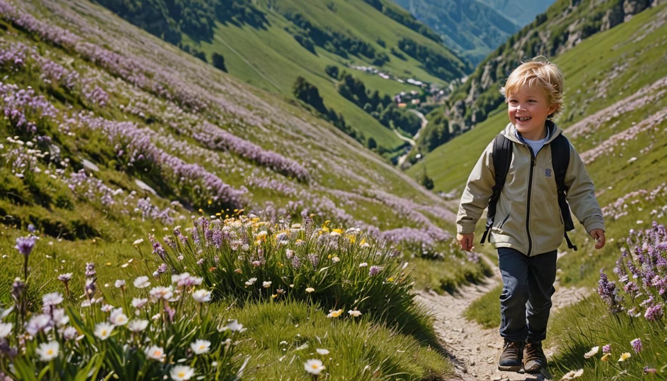 un tout petit garçon blond d'un an souriant marche sur un se...
