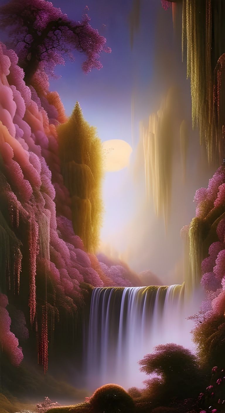 moonlit waterfall
