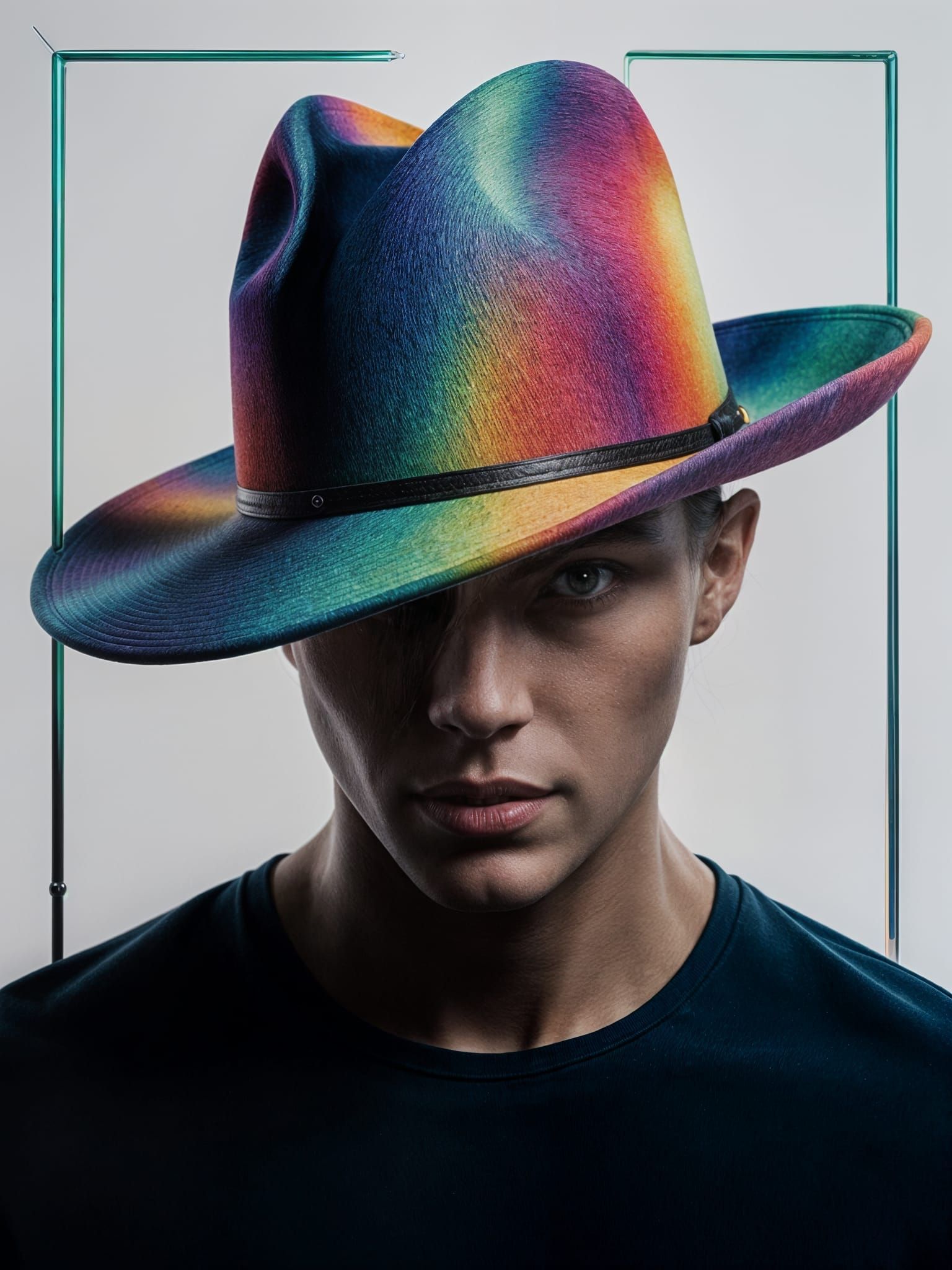 Photorealistic ultra sharp multi colored, hat ,