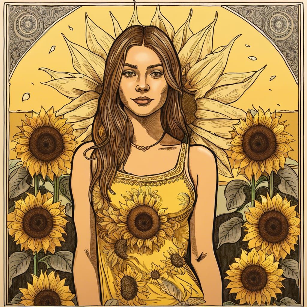 sunflower girl 5 (finally got the look i was after) AI Generated