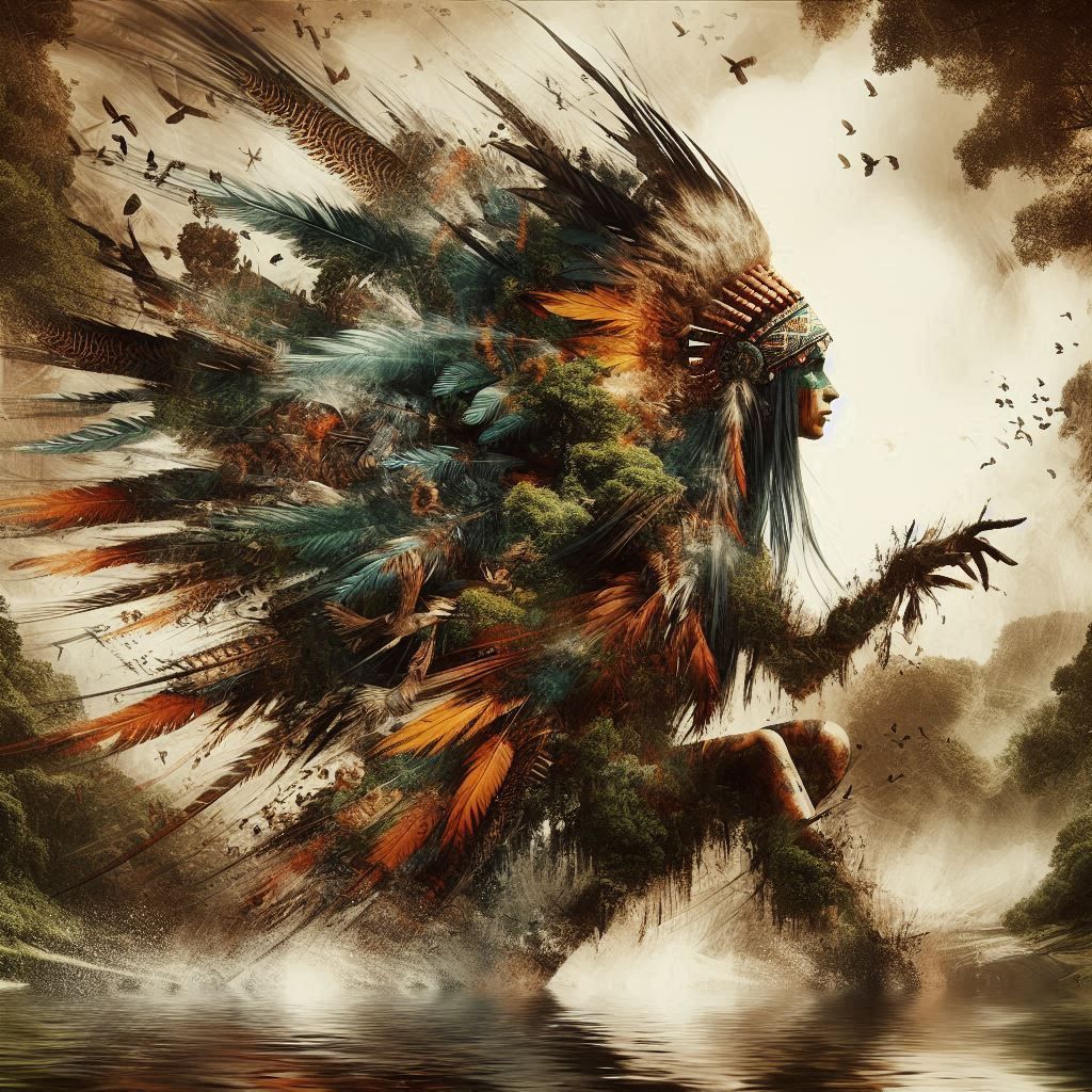 double exposure beautiful fantasy portrait landscape..