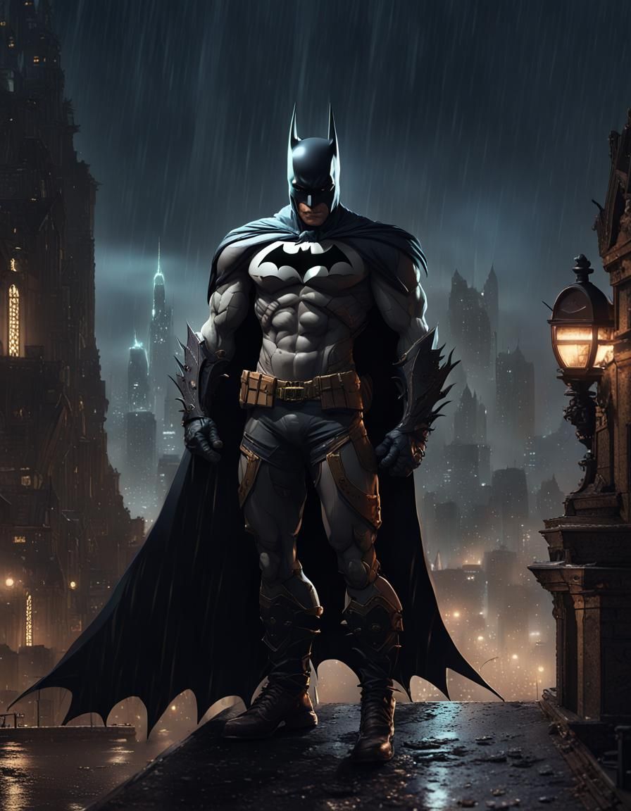 Batman in a rainy night. - AI Generated Artwork - NightCafe Creator