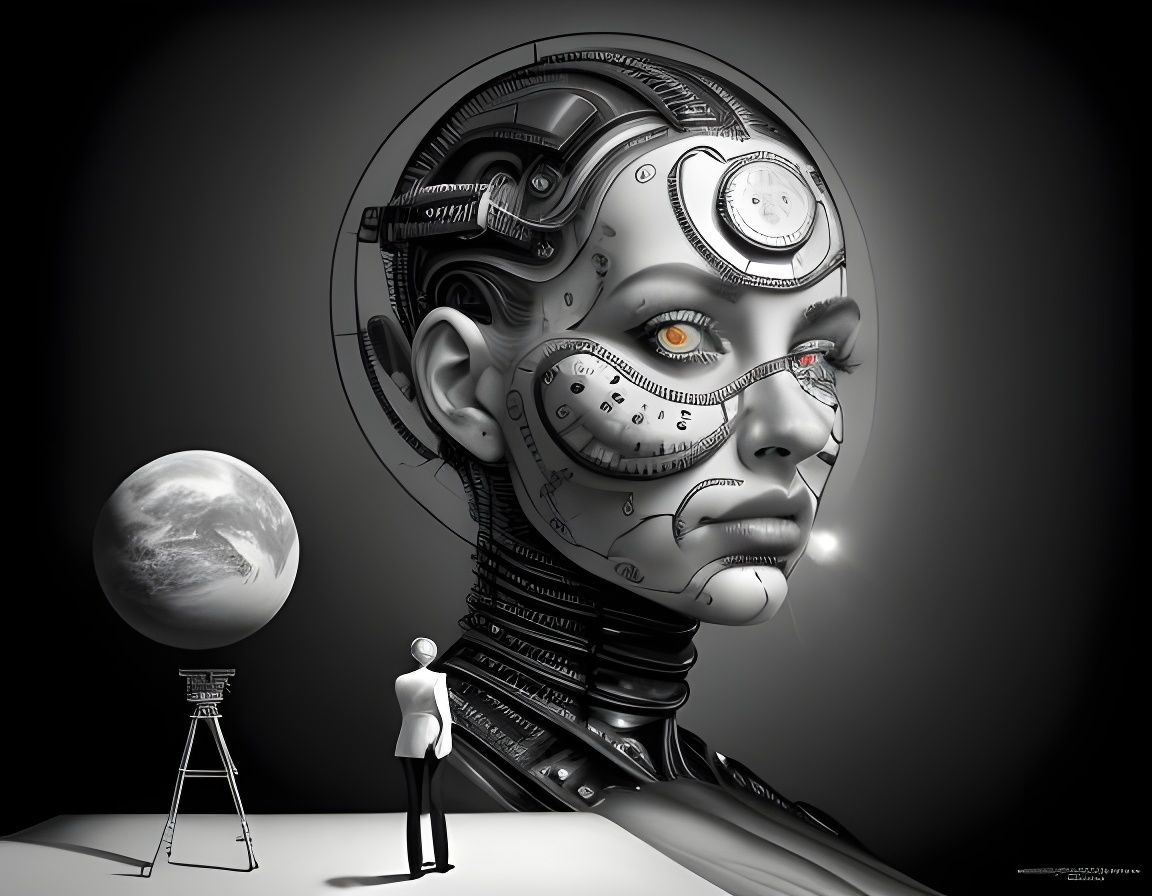 captivating gaze, bubble goth   a black and white photo of t...