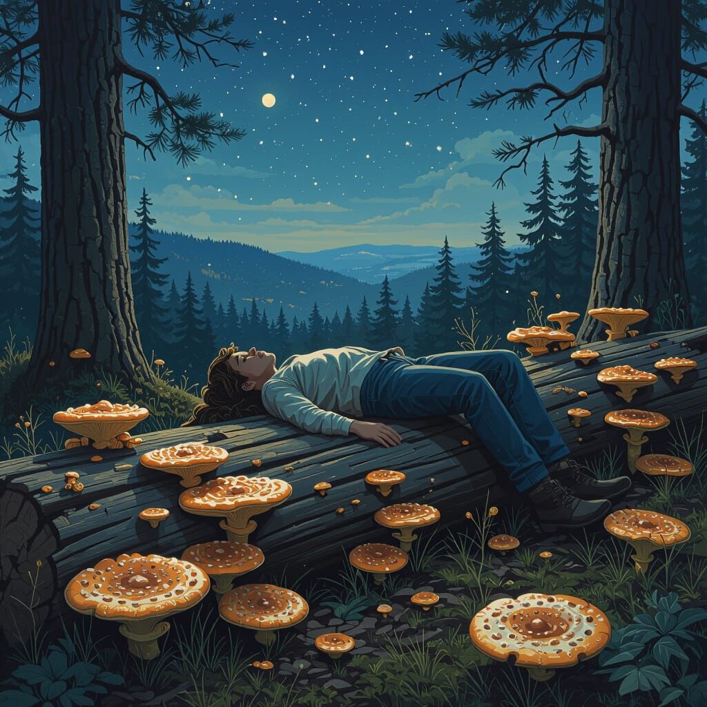 Ethereal Forest Scene in Simon Stalenhag Style