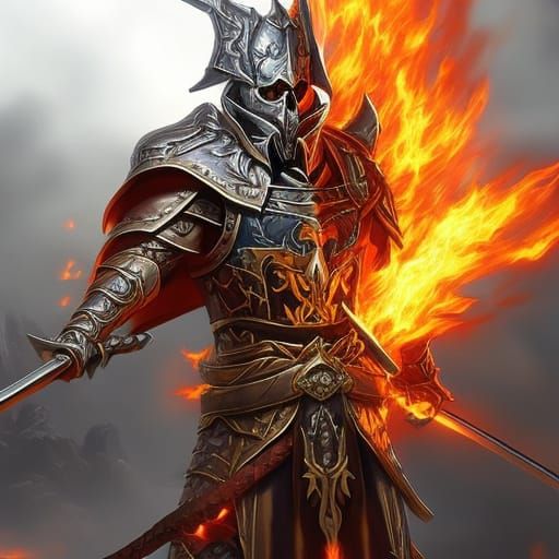 Flaming skeleton Knight - AI Generated Artwork - NightCafe Creator