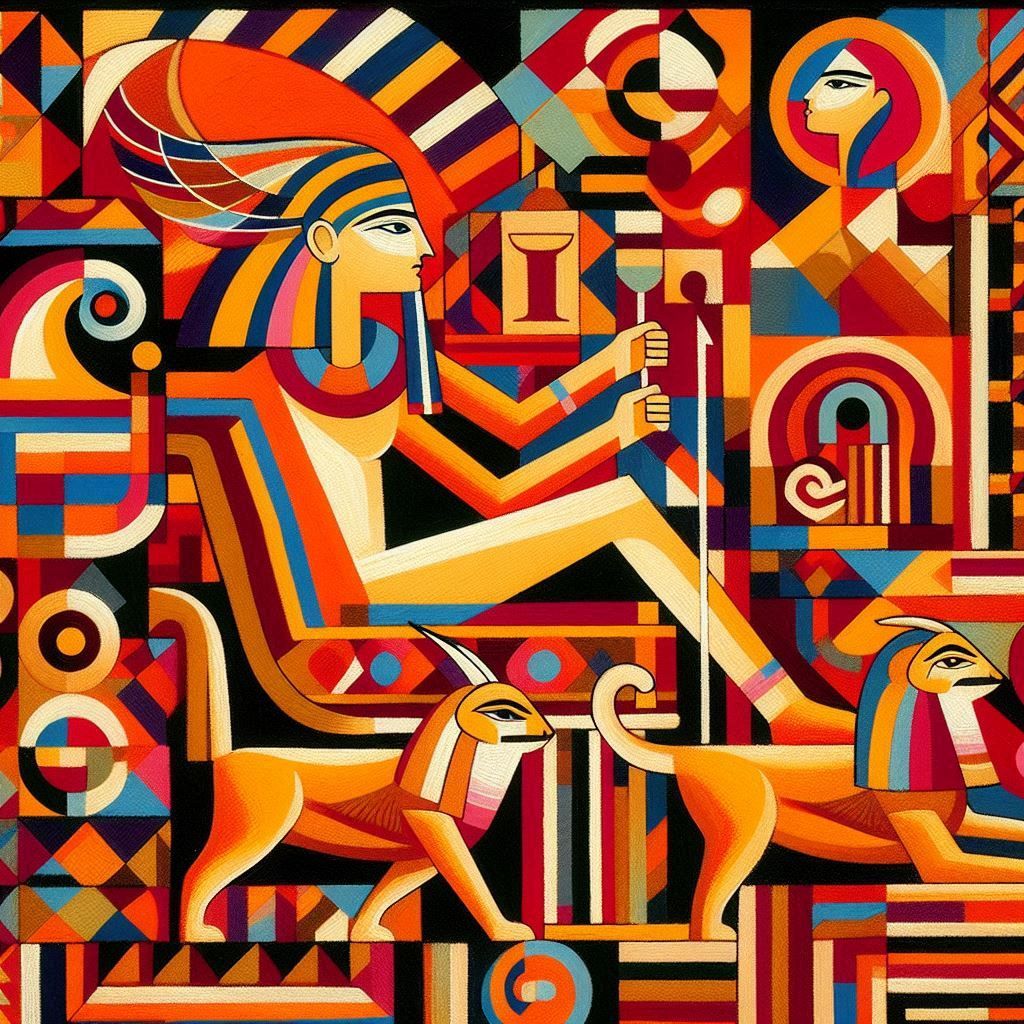 "Egyptian Mythology Naive Art" (5)