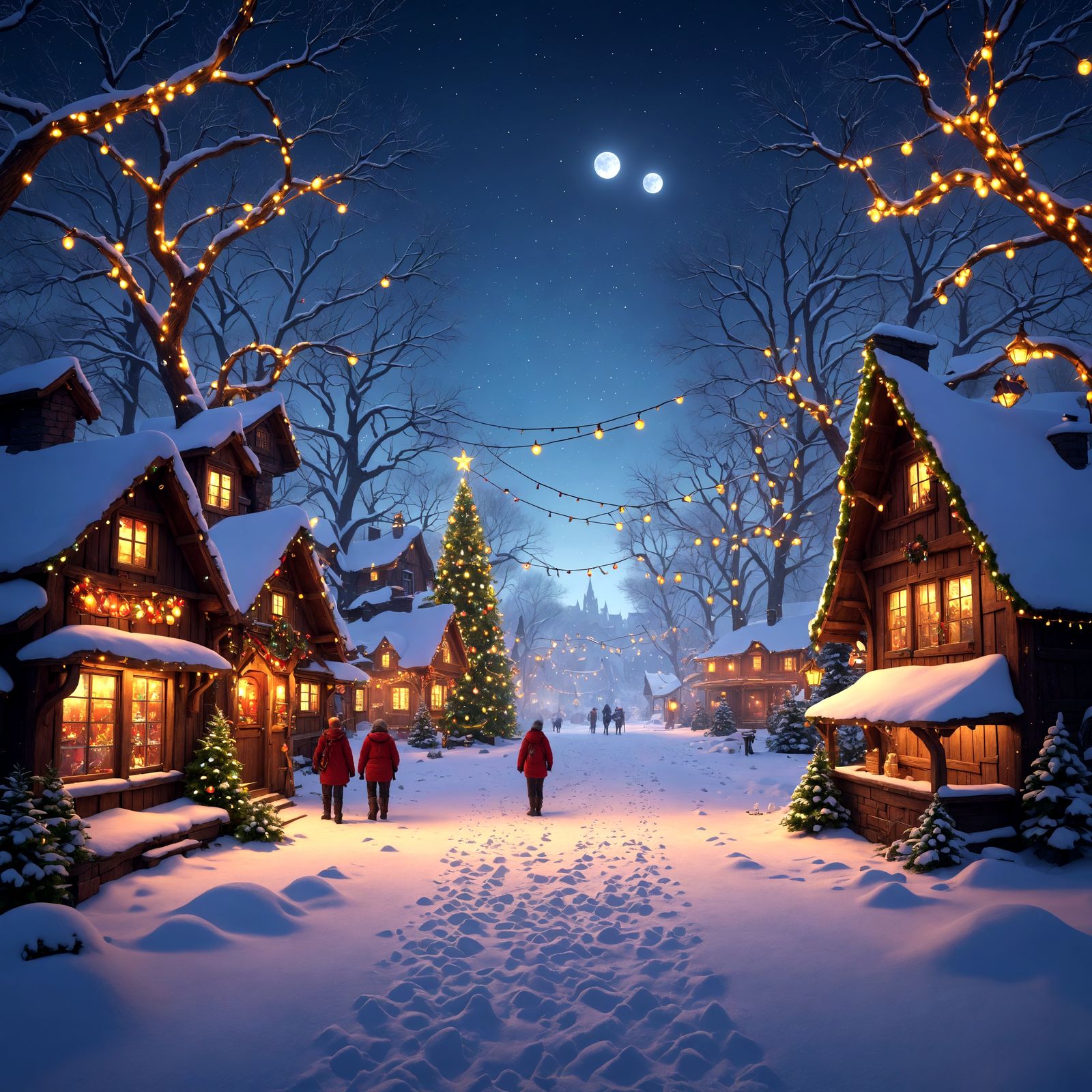 Christmas lights  detailed matte painting, deep color, fanta...
