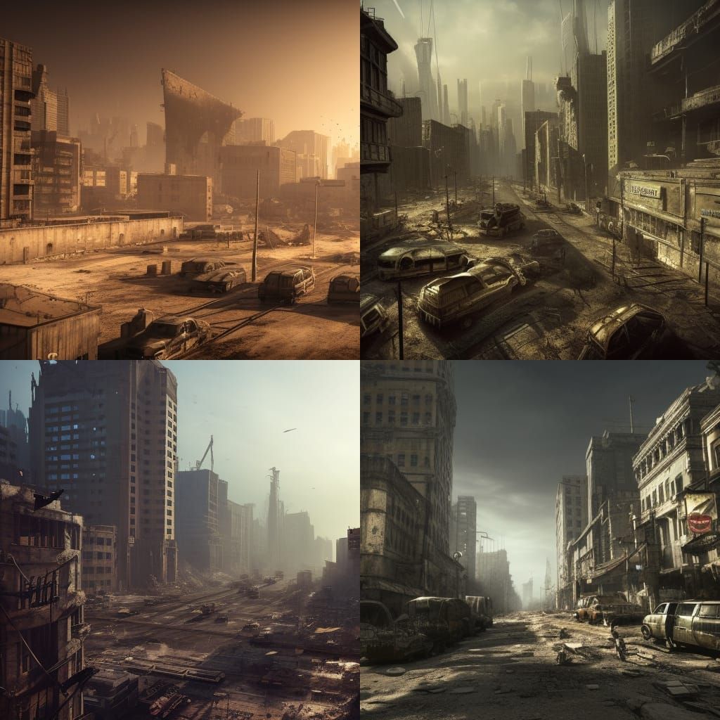 post apocalyptic city - AI Generated Artwork - NightCafe Creator