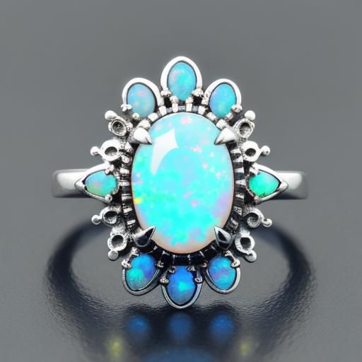 A blue opal ring