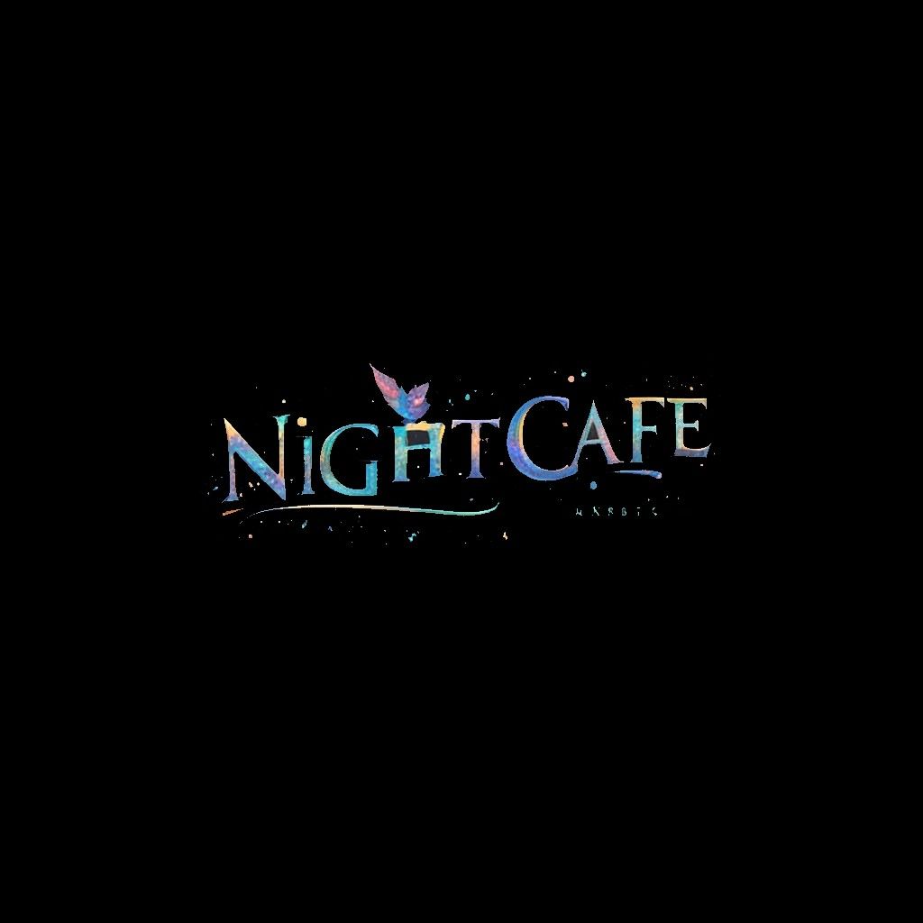 NIGHTCAFE CREATOR LOGO. 8k resolution holographic astral cosmic illustration mixed media by Pablo Amaringo on a black ba...