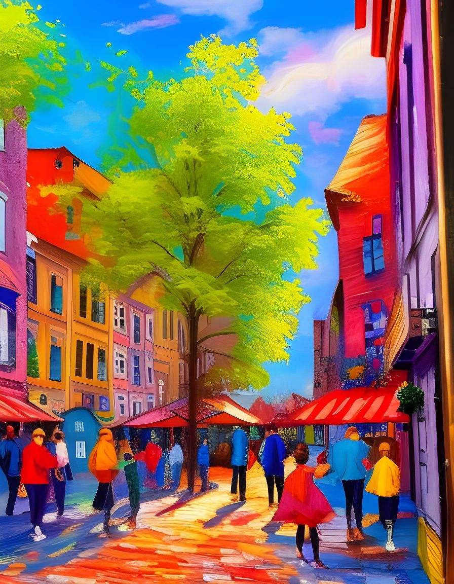 A Quaint Town AI Generated Artwork NightCafe Creator