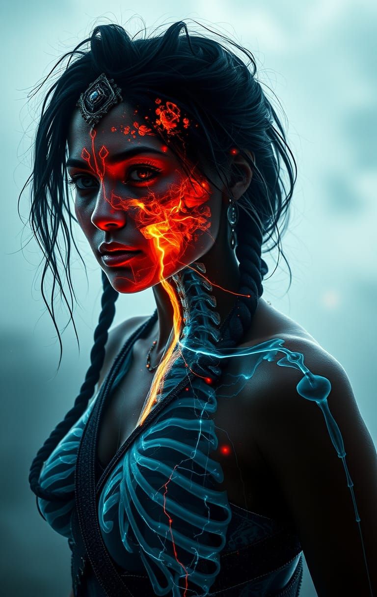 A X-Rayed Tribal Warrior-Princess