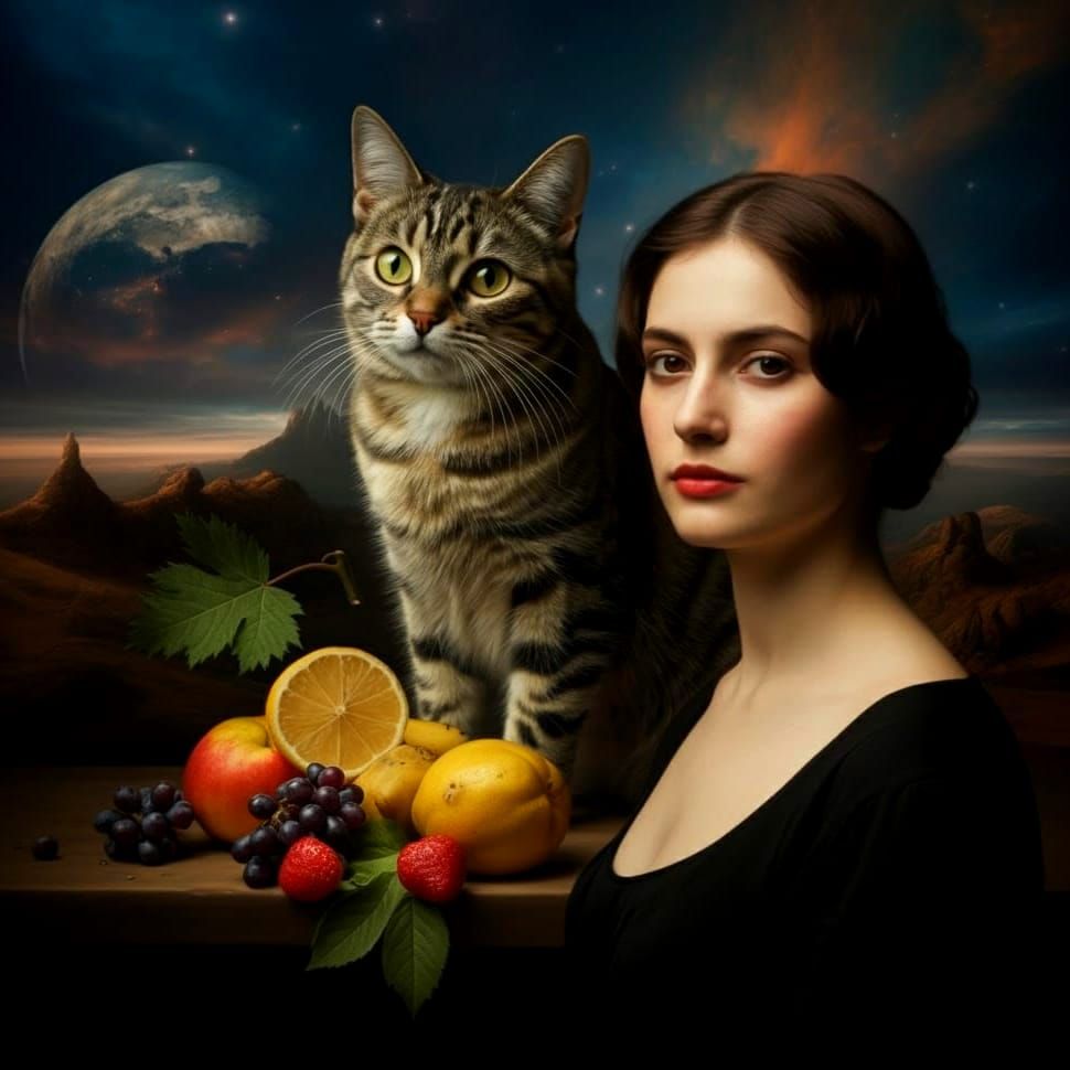 Surreal Still Life Collage on Dream Landscape