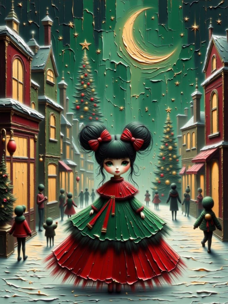 <lora:Moonchild Christmas:1.0> Moonchild’s Christmas Square


Moonchild, doll-like with coiled twin buns tied in radiant red and green bows,...