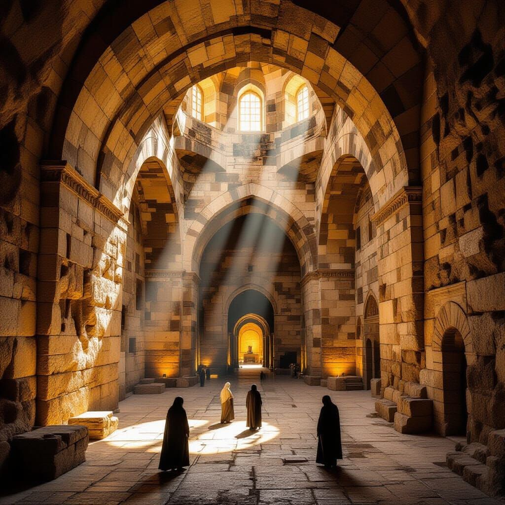 Cave of the Patriarchs Hebron Hyperrealistic Interior