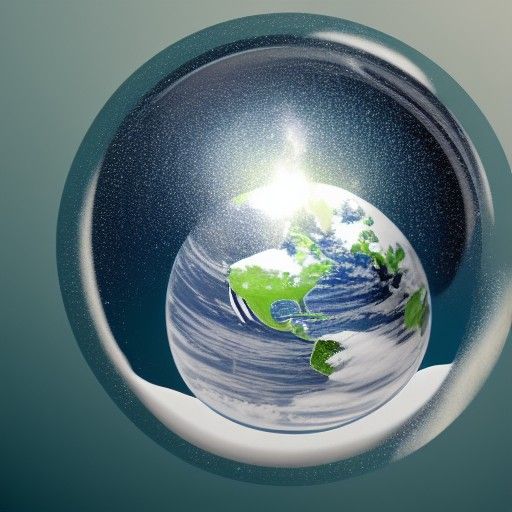 Planet Earth inside a snow globe