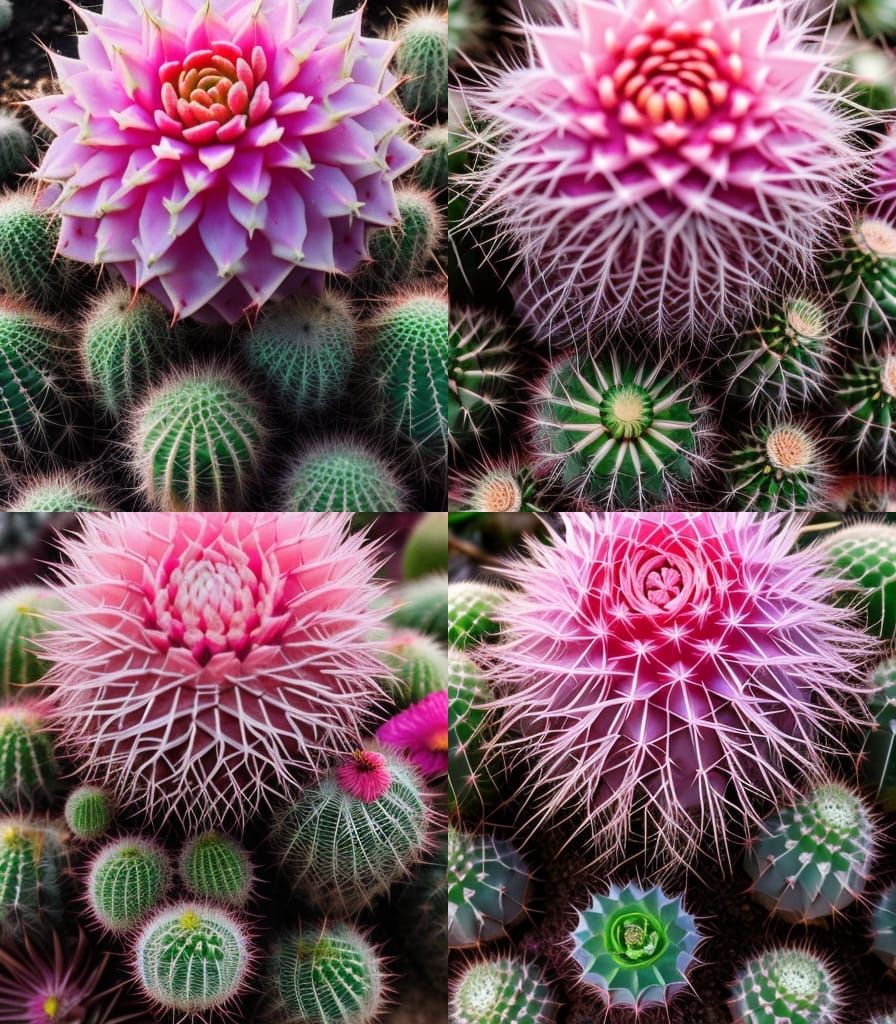 beautiful pink flowering cacti AI Generated Artwork NightCafe Creator