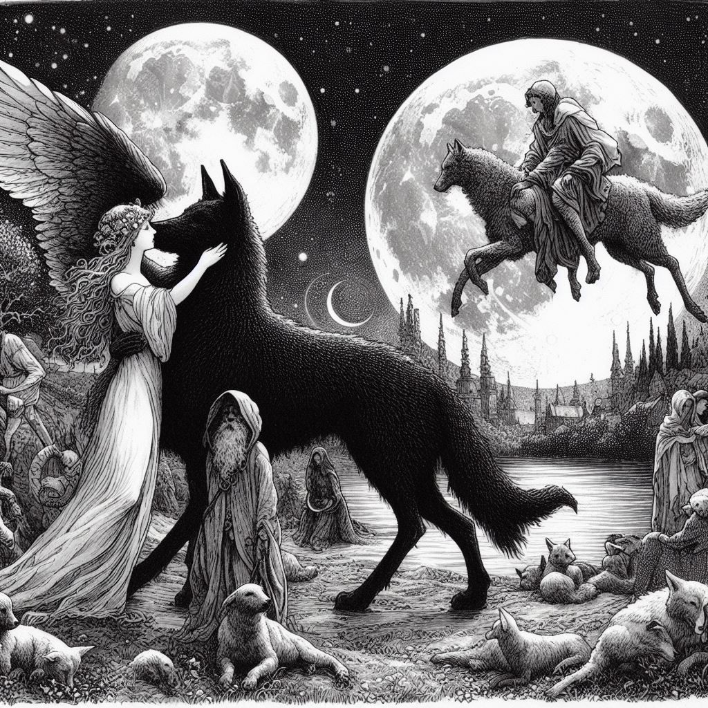 Poème de René Char Lunes et nuit, vous êtes un loup de velou...